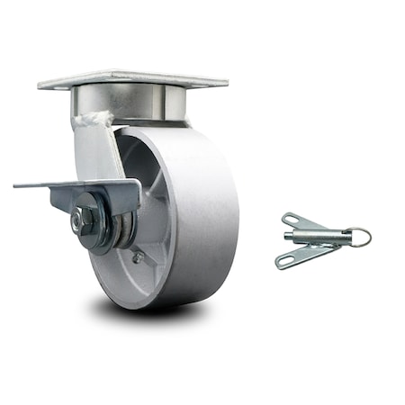 Service Caster 5 Inch Kingpinless Semi Steel Wheel Swivel Caster with Brake and Swivel Lock SCC SCC-KP30S520-SSR-SLB-BSL